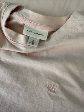 Calvin Klein Jeans Pale Pink Embroidered cK Logo Tee